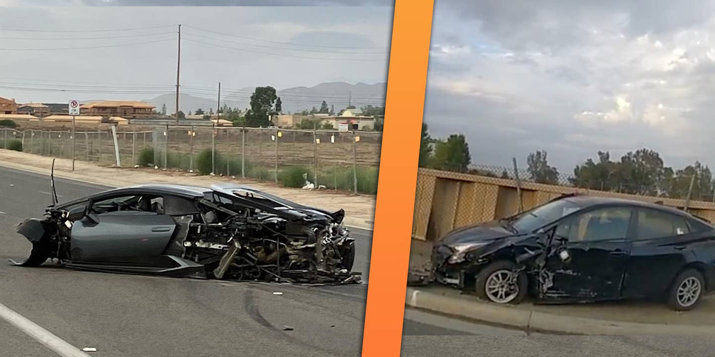Of Course Two Lamborghini Huracan Owners Raced Each Other and Took Out a Poor Prius